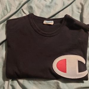Champion Big C T-Shirt Sewn Logo Short Sleeve Retro Vintage Crew Men's Medium‎